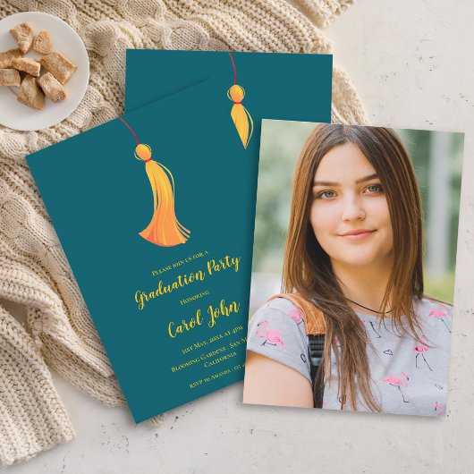 写真2025卒業タッセルパーティーミニ招待状 エンクロージャーカード