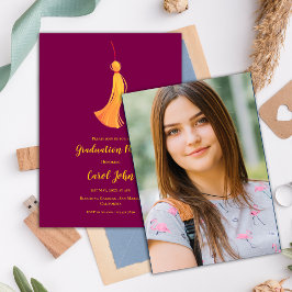 写真2025卒業タッセルパーティーミニ招待状 エンクロージャーカード