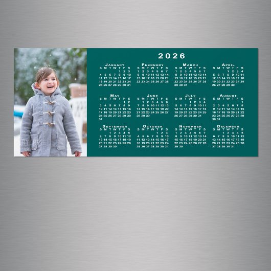 写真2026カレンダーをティール（緑がかった色）マグネットに追加