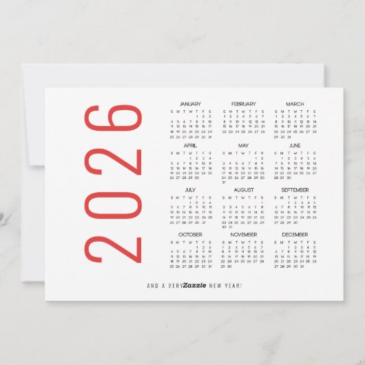 写真2026カレンダー赤いギンガムメリークリスマス シーズンカード (裏面)