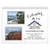 写真20XXビジネスロゴQRコードウォール カレンダー (カバー)