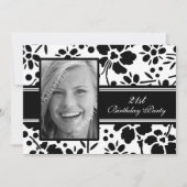 写真21歳の誕生日パーティの招待状 招待状 (正面)