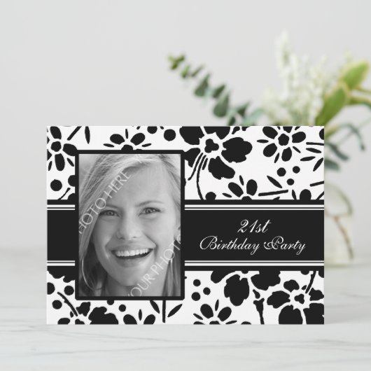 写真21歳の誕生日パーティの招待状 招待状 (スタンド正面)