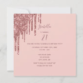 写真21歳の誕生日パーティーこんにちは21グリッター 招待状 (裏面)