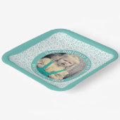 写真25乱数パターンティール（緑がかった色）/白 ペーパープレート (傾斜あり)