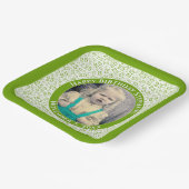 写真25乱数パターン緑/白 ペーパープレート (傾斜あり)