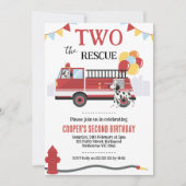 写真2 The Rescue Fire Engine 2nd Birthday 招待状 (正面)