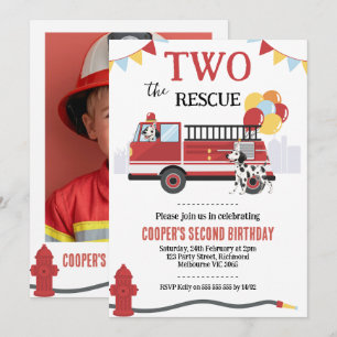 写真2 The Rescue Fire Engine 2nd Birthday 招待状