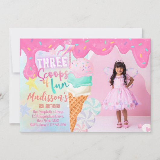 写真3つのおもしろい 招待状 (正面)