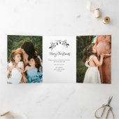 写真3倍ミニマルクリスマスカード5枚 三つ折りクリスマスカード (内部)