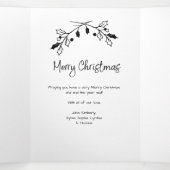 写真3倍ミニマルクリスマスカード5枚 三つ折りクリスマスカード (内部中)