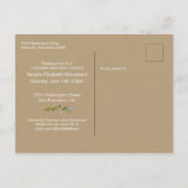 写真3名フローラパーソナライズされた卒業パーティー インビテーションポストカード (裏面)