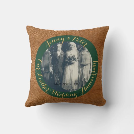 写真3周年記念結婚革イメージスロー クッション (裏面)