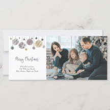 写真3枚クリスマスカード(オーナメント付)