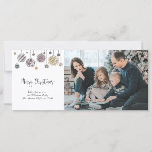 写真3枚クリスマスカード(オーナメント付) (正面)