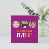 写真3枚50th FIVEOH!写真の誕生日招待状 招待状 (スタンド正面)