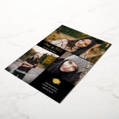 写真3枚 |ゴールドフォイルの卒業発表 箔招待状 (回転した状態)