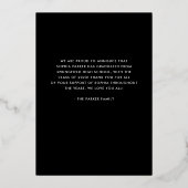 写真3枚 |ゴールドフォイルの卒業発表 箔招待状 (裏面)