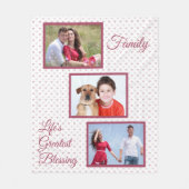 写真3枚 – 家族の生活素晴らしの賛美ハート フリースブランケット (正面)