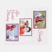 写真3枚 – 家族の生活素晴らしの賛美ハート フリースブランケット (正面(横))