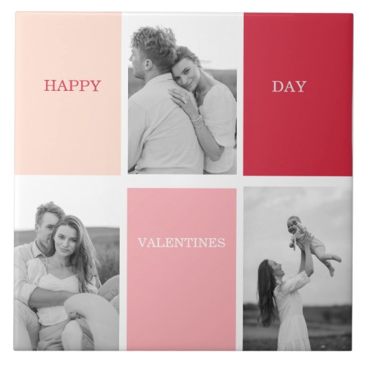 写真3枚 | Happy Valentines Day タイル (正面)