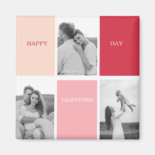 写真3枚 | Happy Valentines Day マグネット (正面)