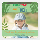 写真3歳の誕生日ありがとう スクエアシール (正面)