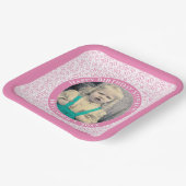 写真30乱数パターンピンク/白 ペーパープレート (傾斜あり)