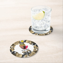 写真30歳の誕生日おもしろい ラウンドペーパーコースター