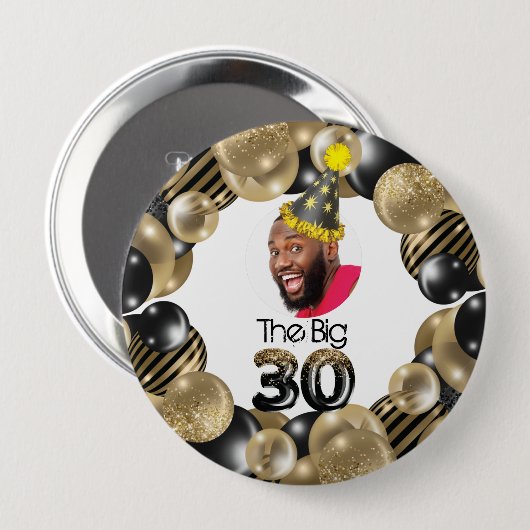 写真30歳の誕生日のカスタム 缶バッジ (正面&裏面)