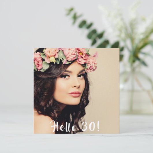 写真30歳の誕生日パーティーこんにちは30 招待状 (スタンド正面)