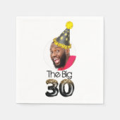 写真30歳の誕生日モダンおもしろい スタンダードカクテルナプキン (正面)