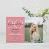 写真30歳の誕生日30ピンク気のあるそぶりをした誕生日 招待状 (スタンド正面)