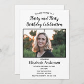 写真30歳の誕生日30気のあるそぶりをした誕生日 招待状 (正面/裏面)