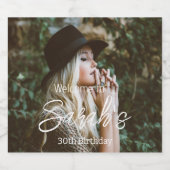 写真30th Birthdayパーティースクリプトパーソナライズされた スパークリングワインラベル (シングルラベル)