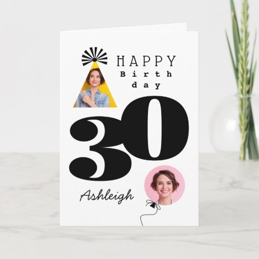 写真30th Birthday Card 招待状 (正面)