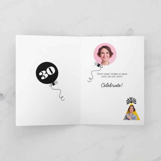 写真30th Birthday Card 招待状 (内部)