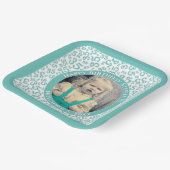 写真35乱数パターンティール（緑がかった色）/白 ペーパープレート (傾斜あり)