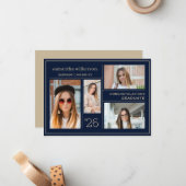 写真4コラージュおめでとうございます卒業生 ノートカード (正面/裏面インサイチュ)