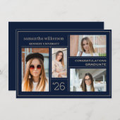 写真4コラージュおめでとうございます卒業生 ノートカード (正面/裏面)