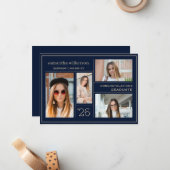 写真4コラージュおめでとうございます卒業生 ノートカード (正面/裏面インサイチュ)