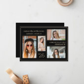 写真4コラージュおめでとうございます卒業生 ノートカード (正面/裏面インサイチュ)