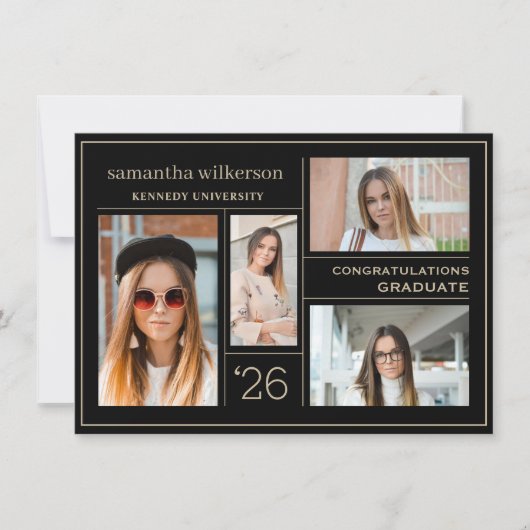 写真4コラージュおめでとうございます卒業生 ノートカード (正面)