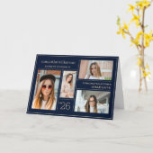 写真4コラージュ金ゴールド卒業 カード (黄色い花)