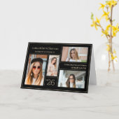 写真4コラージュ金ゴールド卒業 カード (黄色い花)