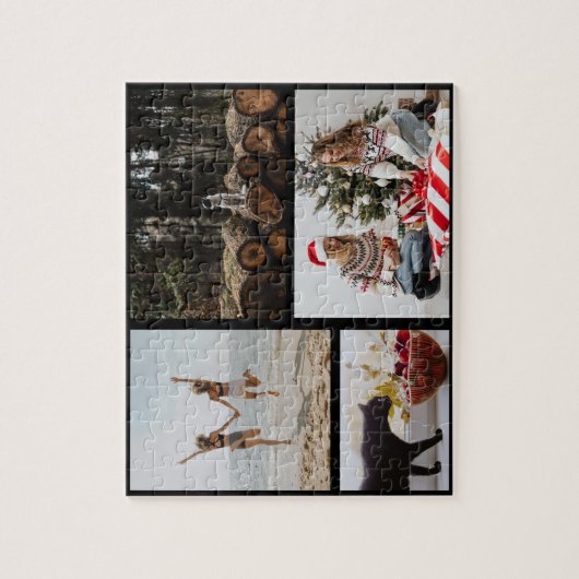 写真4フォトコラージュパーソナライズされたファミリー ジグソーパズル (縦)