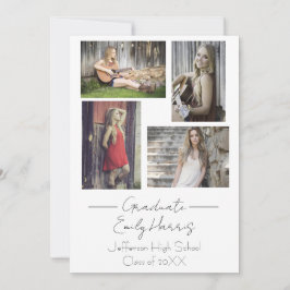 写真4枚、卒業パーティー クラスのカード カード