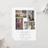 写真4枚、卒業パーティー クラスのカード カード (正面/裏面インサイチュ)