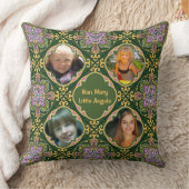 写真4枚+文字オリーブとラベンダーのアズレホス クッション (ブランケット)