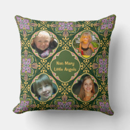 写真4枚+文字オリーブとラベンダーのアズレホス クッション